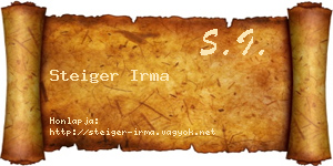 Steiger Irma névjegykártya
