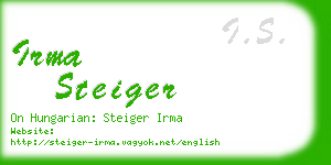 irma steiger business card